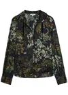 Vince Floral-print Silk Blouse In Multi