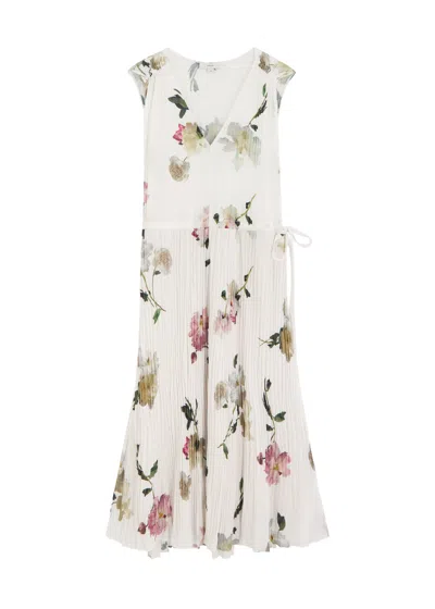 VINCE VINCE FLORAL-PRINTED CHIFFON MIDI DRESS