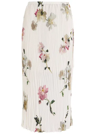 Vince Floral-printed Chiffon Midi Skirt