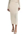 Vince Floral Smocked Midi Skirt In White Sand