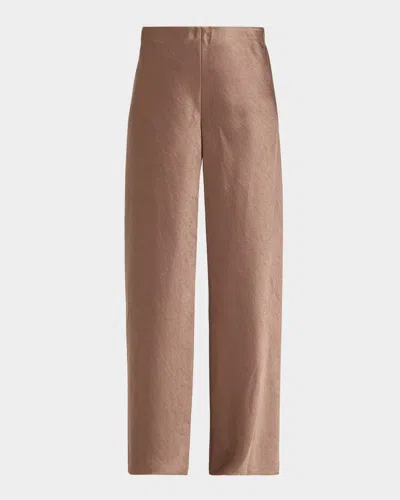 VINCE FLUID BIAS-CUT CRUSHED SATIN PANTS