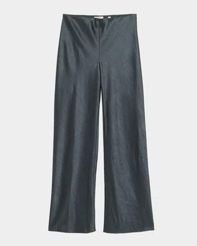 VINCE FLUID BIAS-CUT CRUSHED SATIN PANTS