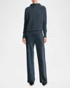Vince Fluid High Waist Straight Leg Pants In Dark Tide