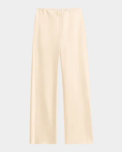 Vince Fluid Bias-cut Crushed Satin Pants In Neutral