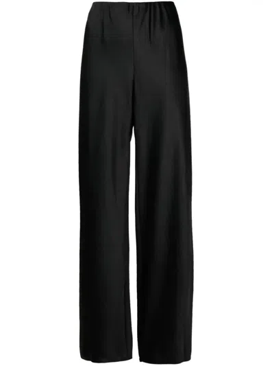 Vince Straight-leg Satin Trousers In Blk Black