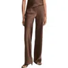 Vince Fluid High Waist Straight Leg Pants In Brown