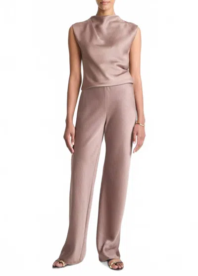 Vince Fluid Satin Bias Pant In Mauve Lilac In Gray