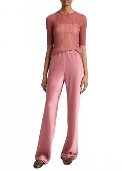 Vince Fluid Satin Bias Pant In Rose In Multi