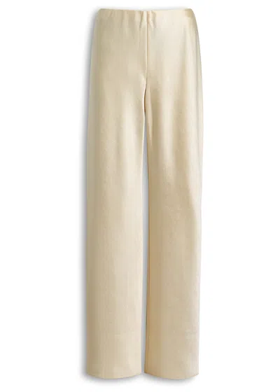 Vince Fluid Satin Bias Trousers In White