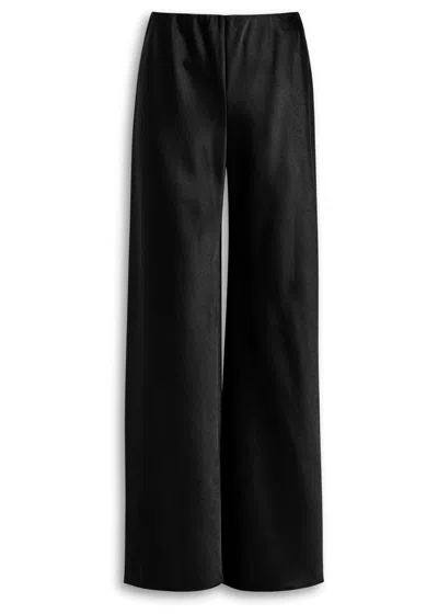 Vince Fluid Satin Bias Trousers In Black