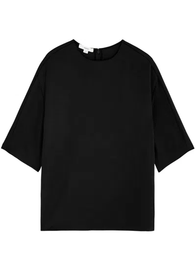 Vince Fluid Satin T-shirt In Black
