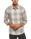 Vince Forest Shadow Plaid Shirt In Gray