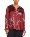 Vince Forsythia Ruched Silk Blouse