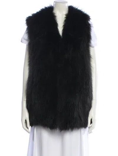 Pre-owned Vince Fox Fur Jacket In Black