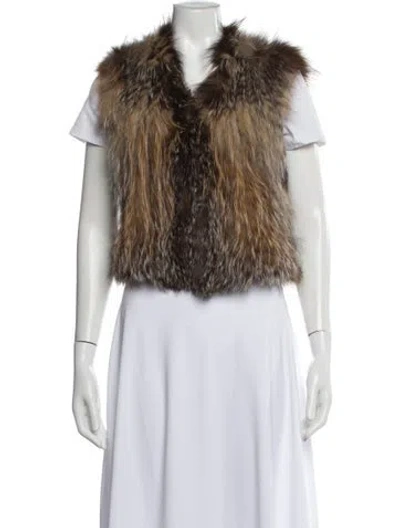 Pre-owned Vince Fox Fur Jacket In Brown