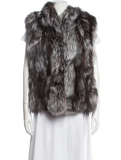 Pre-owned Vince Fox Printed Fur Jacket In Gray