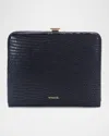 Vince Frame Lizard-effect Leather Wallet In Black