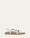 Vince Franca Leather Strappy Sandal In Milk White Leather