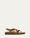 Vince Franca Suede Strappy Sandals In Elm Wood Brown Suede