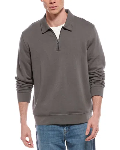 Vince French Terry Quarter Zip Pullover In Gray