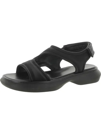 Vince Fresca Satin Sporty Slingback Sandals In Black/ Brown
