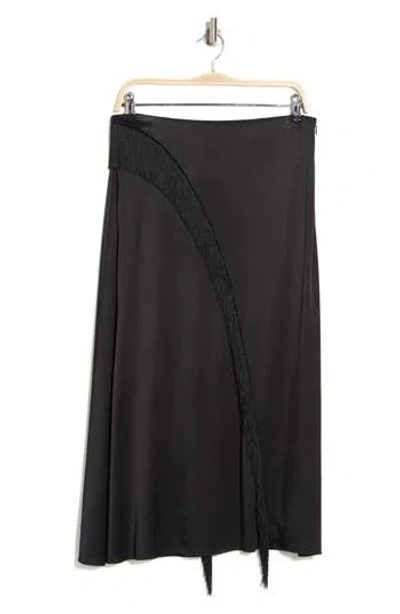 Vince Fringe A-line Skirt In Black