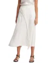 Vince Asymmetric Fringe Midi Skirt