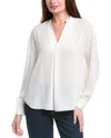 Vince Front Pleat Blouse In White