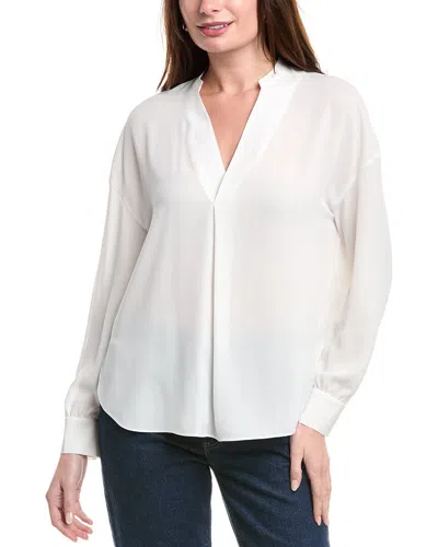 Vince Front Pleat Blouse In White