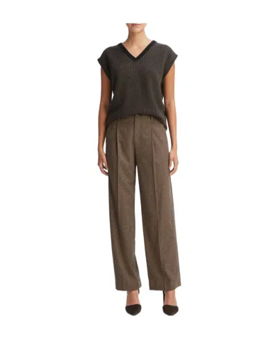 Vince Front Pleated Wool Casual Pants In Black