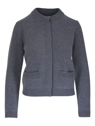 Vince Front-pocket Cardigan In Blue