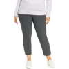 Vince Stitch Front Seam Legging Pants In Dark Grey