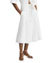 Vince Canvas Tape Cotton Skirt In Optic White In Optic White
