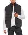 Vince Full Zip Wool Vest In Gray