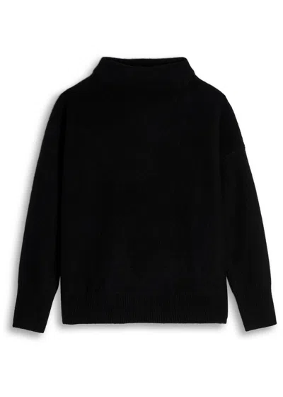 Vince Funnel-neck Cashmere Jumper In Black