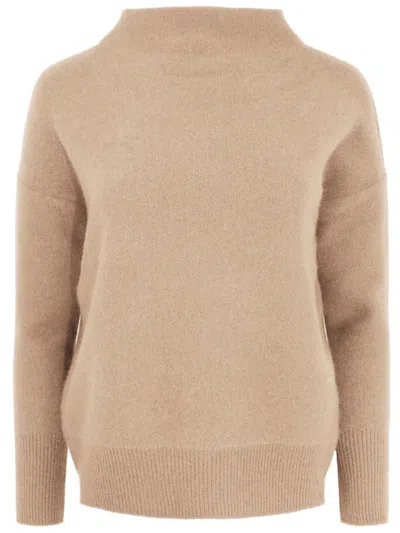 Vince Funnel-neck Cashmere Jumper In Nude