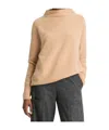 Vince Boiled Cashmere Funnel Neck Pullover In Nude
