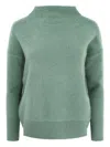 Vince Funnel-neck Sweater In Green