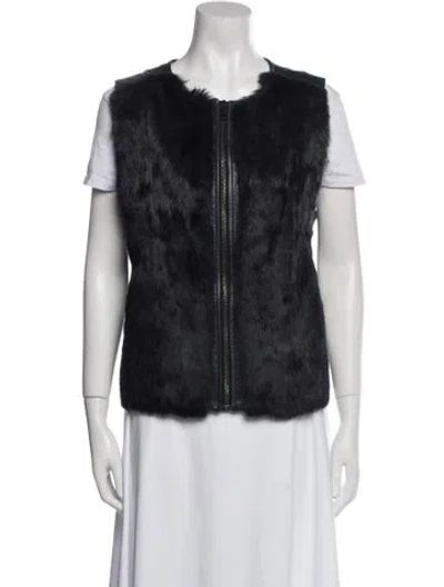 Pre-owned Vince Fur Coat In Blue