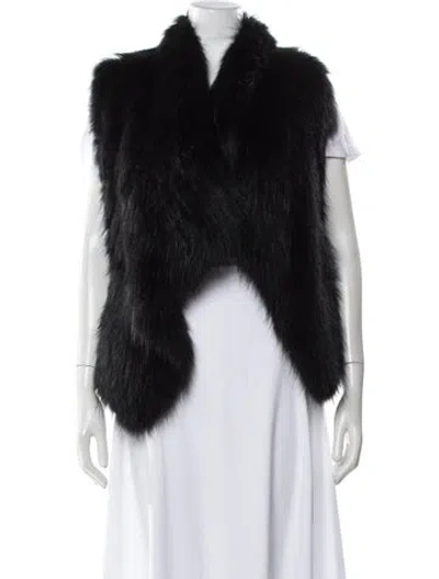 Pre-owned Vince Fur Fur Coat In Black