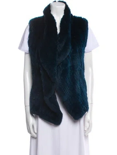 Pre-owned Vince Fur Fur Jacket In Blue