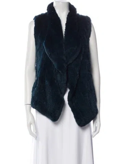Pre-owned Vince Fur Fur Jacket In Blue