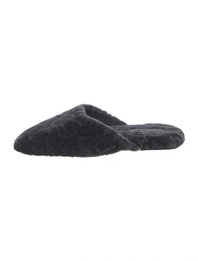Pre-owned Vince Fur Fur Trim Mules In Black