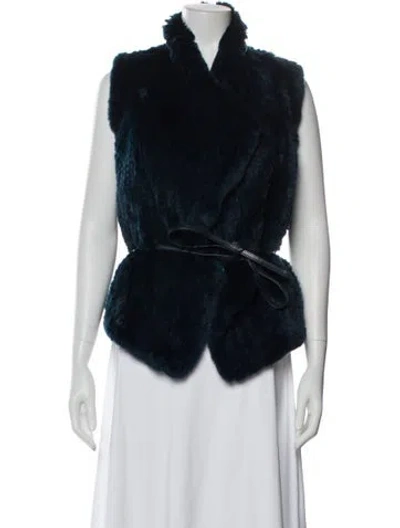 Pre-owned Vince Fur Jacket In Blue