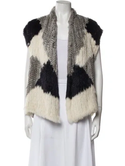 Pre-owned Vince Fur Printed Fur Jacket In Neutral