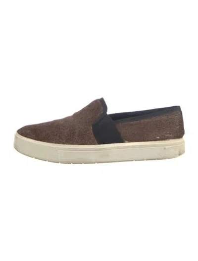 Pre-owned Vince Fur Sneakers In Brown