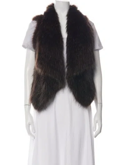 Pre-owned Vince Fur Vest In Black