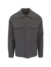 Vince Grey Relaxed Solid Shirt In Gray