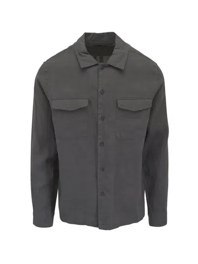 Vince Grey Relaxed Solid Shirt In Gray