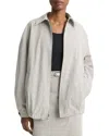 Vince Oversized Gardeners Check Bomber Jacket In Stone/tan